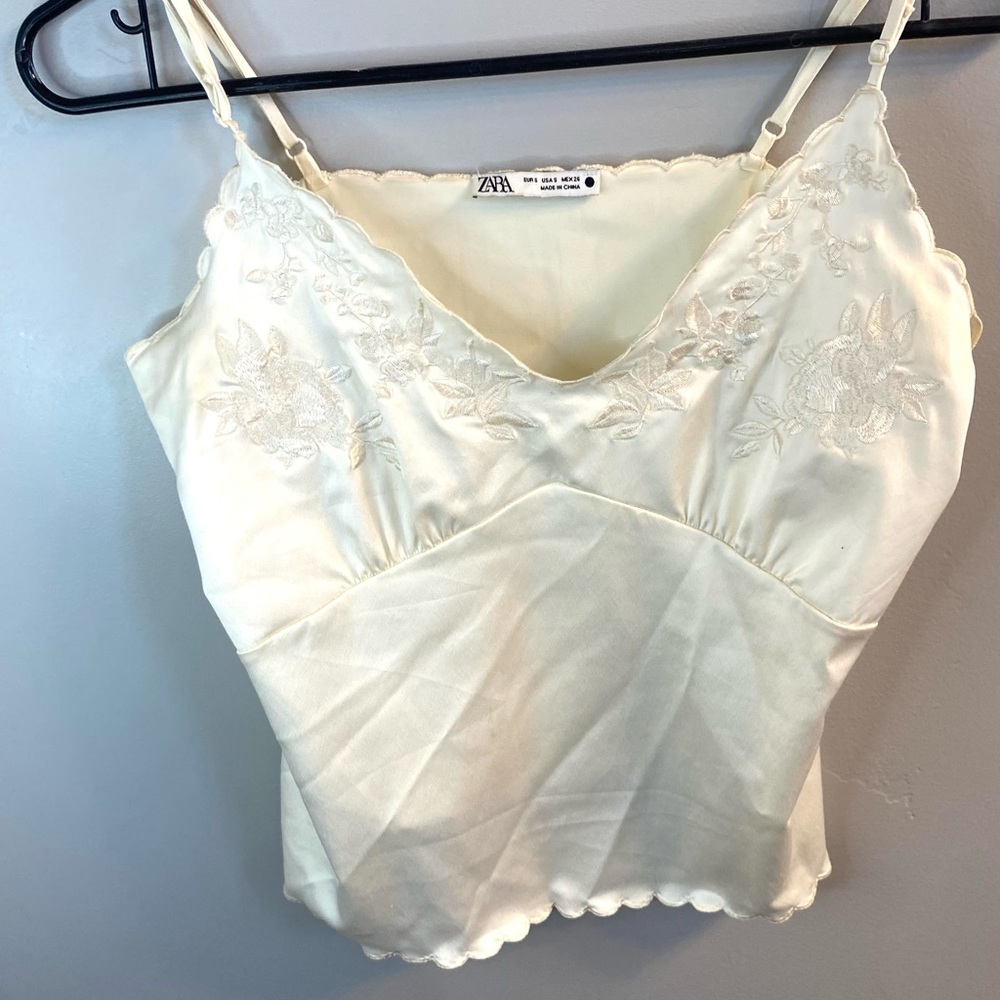 zara cami silk top